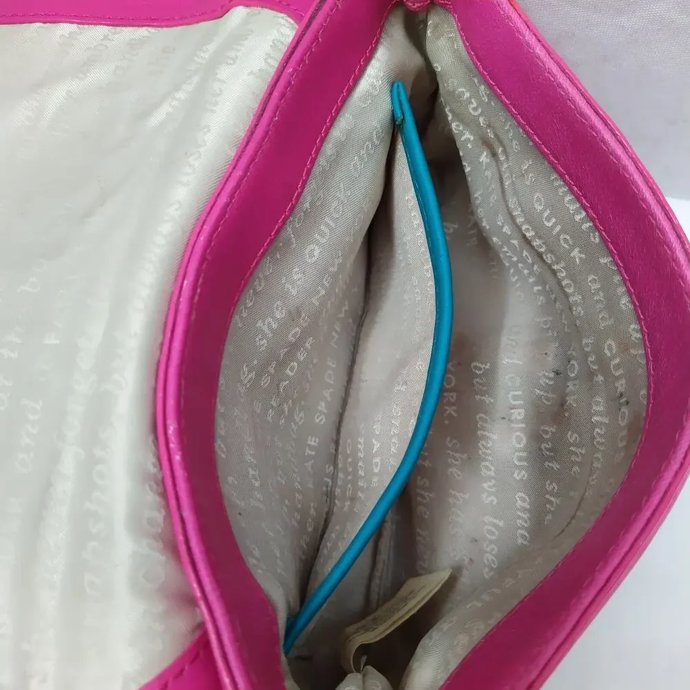 Kate Spade New York Pink Leather Turnlock Flap Closure Crossbody Bag